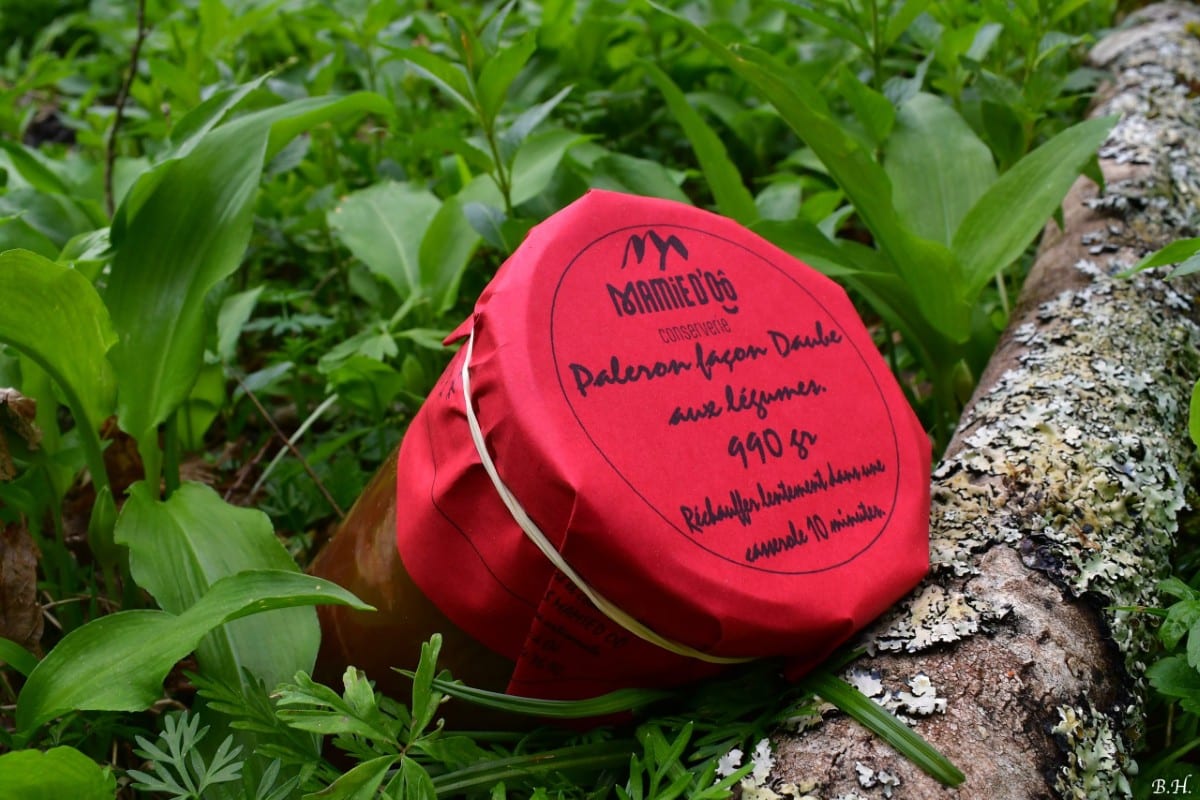 photo de conserve artisanale de paleron façon daube aux légumes , produit régional