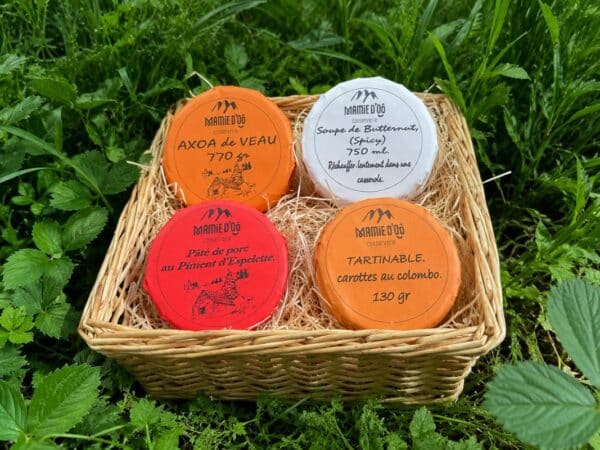 Panier gourmand composé des 4 produits phares de Mamie d'Oô