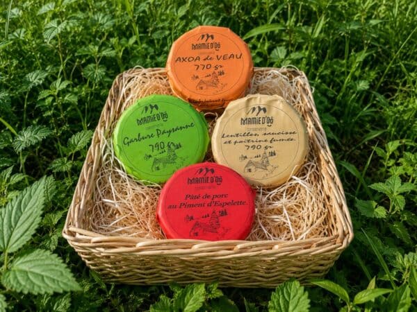 Panier gourmand composé de 4 produits du terroir Pyrénéen Mamie d'Oô